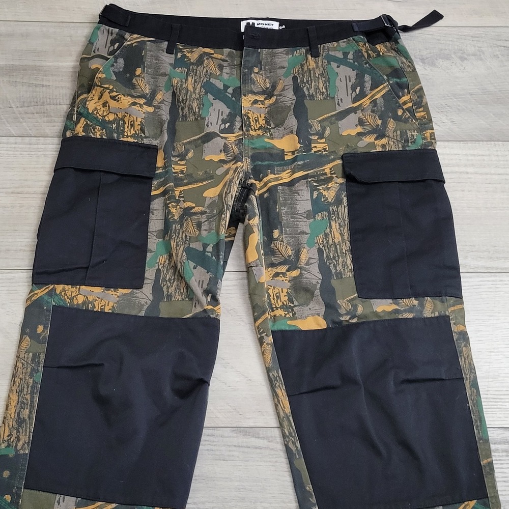 🪖Monet Skateboard Pants Mens 34 (fits 38x30) Camo Cargo Streetwear Baggy NWOT - Picture 3 of 16